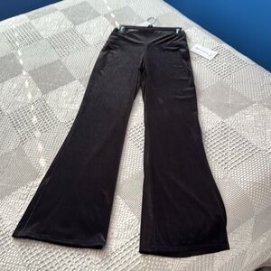 Black elation velvet flare pant